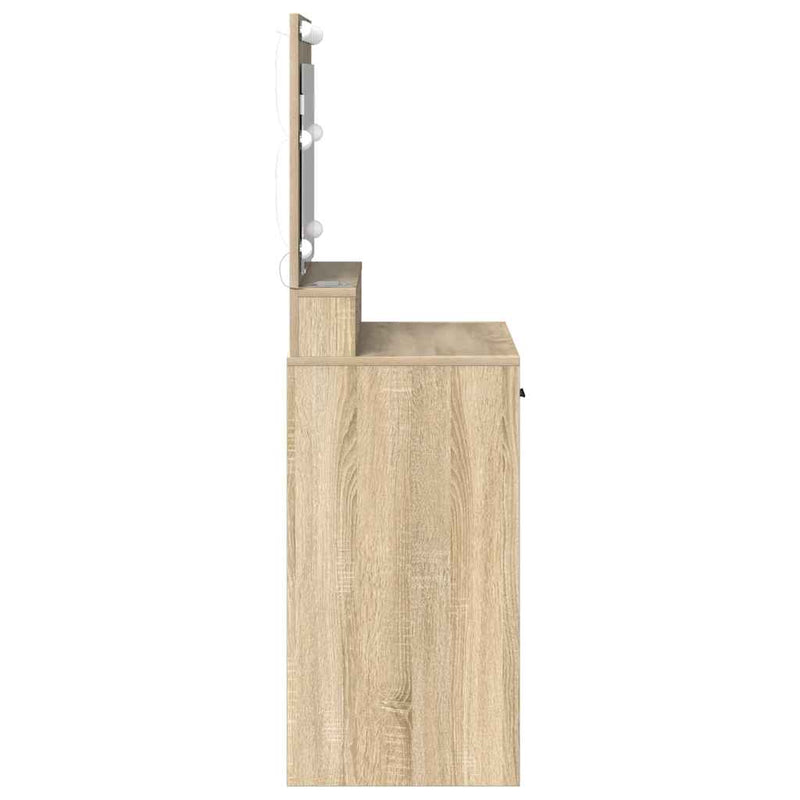 vidaXL Sminktükör fiókkal sonoma tölgy 79 x 41 x 135 cm Faanyag