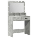 vidaXL Öltözködőasztal fiókkal Beton Szürke 79 x 41 x 135 cm Faanyag