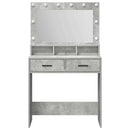 vidaXL Öltözködőasztal fiókkal Beton Szürke 79 x 41 x 135 cm Faanyag