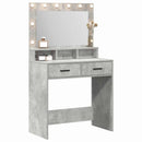 vidaXL Öltözködőasztal fiókkal Beton Szürke 79 x 41 x 135 cm Faanyag