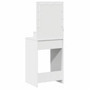 vidaXL Öltözködőasztal tükör lámpákkal Fehér 50 x 41 x 135 cm Faanyag