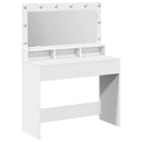 vidaXL Öltözködőasztal tükör lámpákkal Fehér 100 x 41 x 135 cm Faanyag