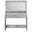 vidaXL Öltözködőasztal tükörrel Beton Szürke 100 x 41 x 135 cm Faanyag
