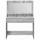 vidaXL Öltözködőasztal Szürke Sonoma 100 x 41 x 135 cm Faanyag