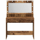 vidaXL Öltözködőasztal polcokkal Öreg fa 100 x 41 x 135 cm Faanyag