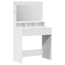 vidaXL Öltözködőasztal polcokkal Fehér 78,5 x 41 x 135 cm Faanyag