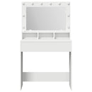 vidaXL Öltözködőasztal polcokkal Fehér 78,5 x 41 x 135 cm Faanyag