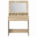 vidaXL Öltözködőasztal Sonoma tölgy 75,5 x 41 x 135 cm Faanyag