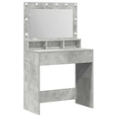 vidaXL Öltözködőasztal Beton Szürke 78,5 x 41 x 135 cm Faanyag