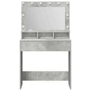 vidaXL Öltözködőasztal Beton Szürke 78,5 x 41 x 135 cm Faanyag