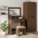 vidaXL Öltözködőasztal tükörrel Barna Tölgy 75,5 x 41 x 135 cm Faanyag