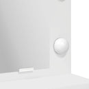 vidaXL Öltözködőasztal tükör lámpákkal Fehér 50 x 41 x 135 cm Faanyag