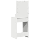 vidaXL Öltözködőasztal tükör lámpákkal Fehér 50 x 41 x 135 cm Faanyag