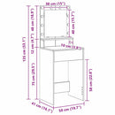 vidaXL Öltözködőasztal polcokkal Barna Tölgy 50 x 41 x 135 cm Faanyag