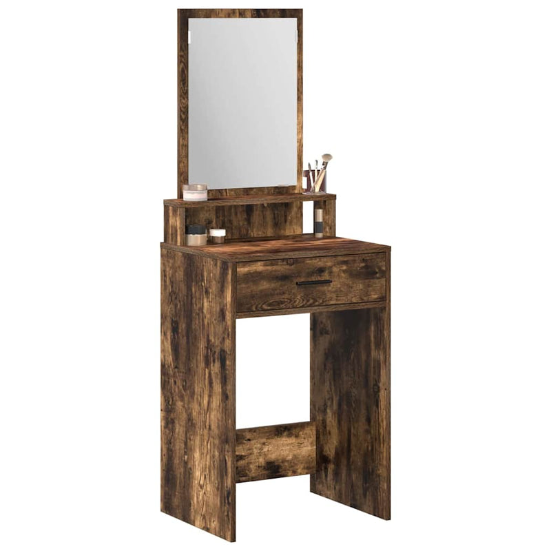 vidaXL Fésülködőasztal fiókkal Füstölt tölgy 50 x 41 x 140 cm Faanyag