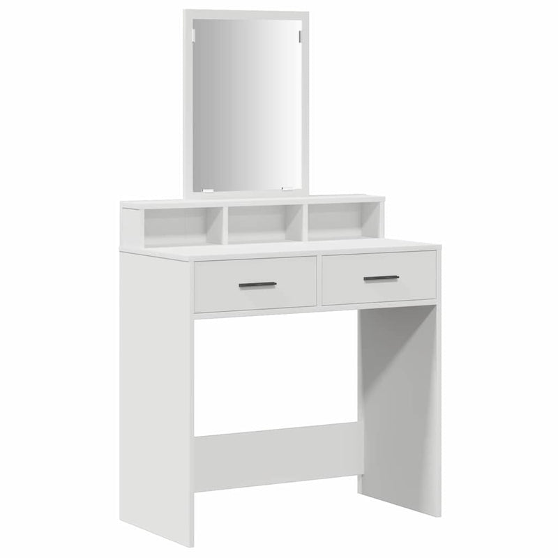 vidaXL Fésülködőasztal fiókkal tükörrel Fehér 79 x 41 x 140 cm Faanyag