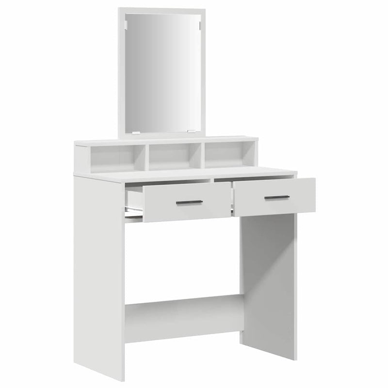 vidaXL Fésülködőasztal fiókkal tükörrel Fehér 79 x 41 x 140 cm Faanyag