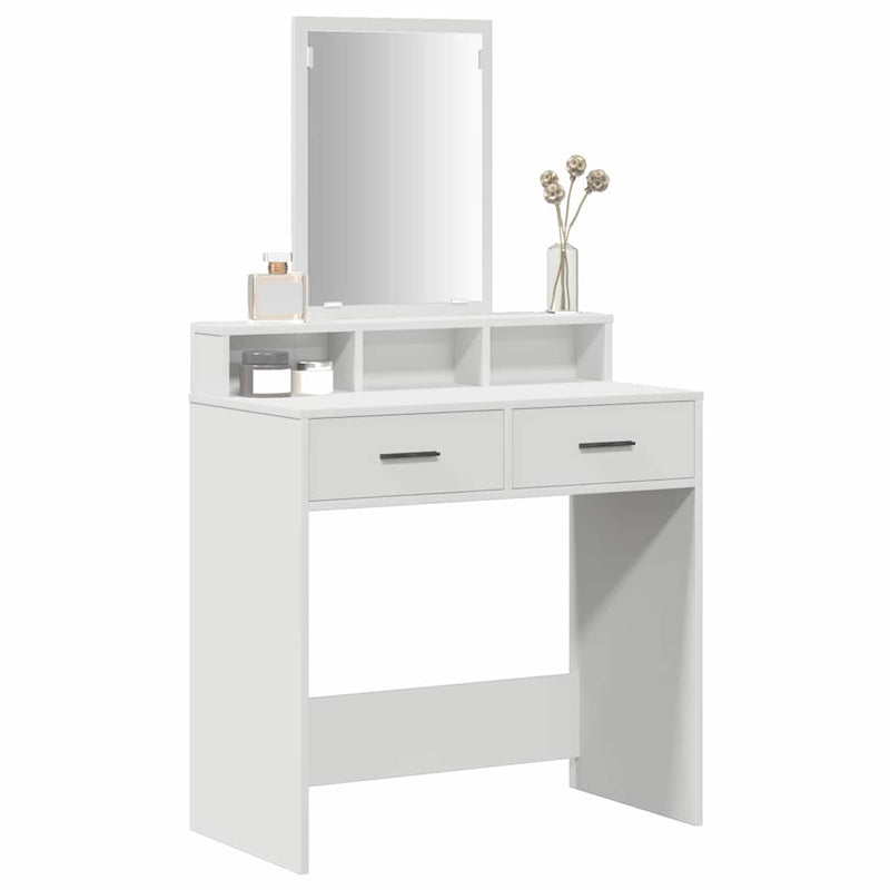 vidaXL Fésülködőasztal fiókkal tükörrel Fehér 79 x 41 x 140 cm Faanyag