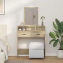 vidaXL Öltözködőasztal fiókkal Sonoma tölgy 79 x 41 x 140 cm Faanyag