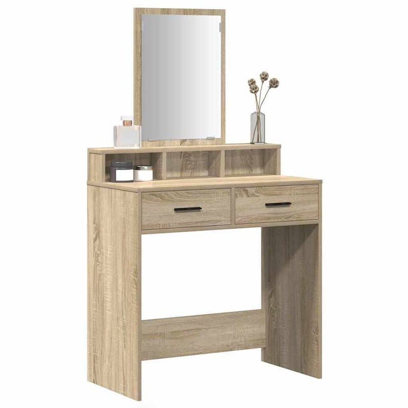 vidaXL Fésülködőasztal fiókkal Sonoma tölgy 79 x 41 x 140 cm Faanyag