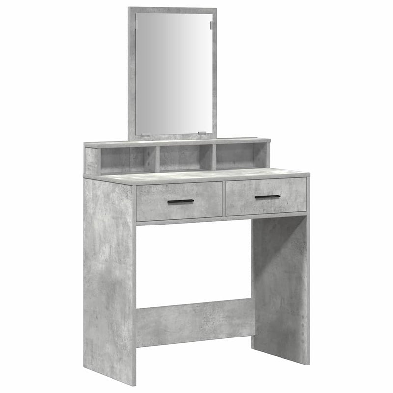 vidaXL Fésülködőasztal fiókkal Beton szürke 79 x 41 x 140 cm Faanyag