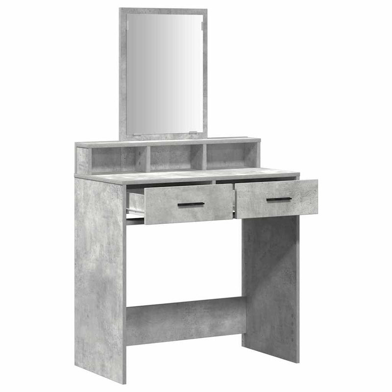 vidaXL Fésülködőasztal fiókkal Beton szürke 79 x 41 x 140 cm Faanyag