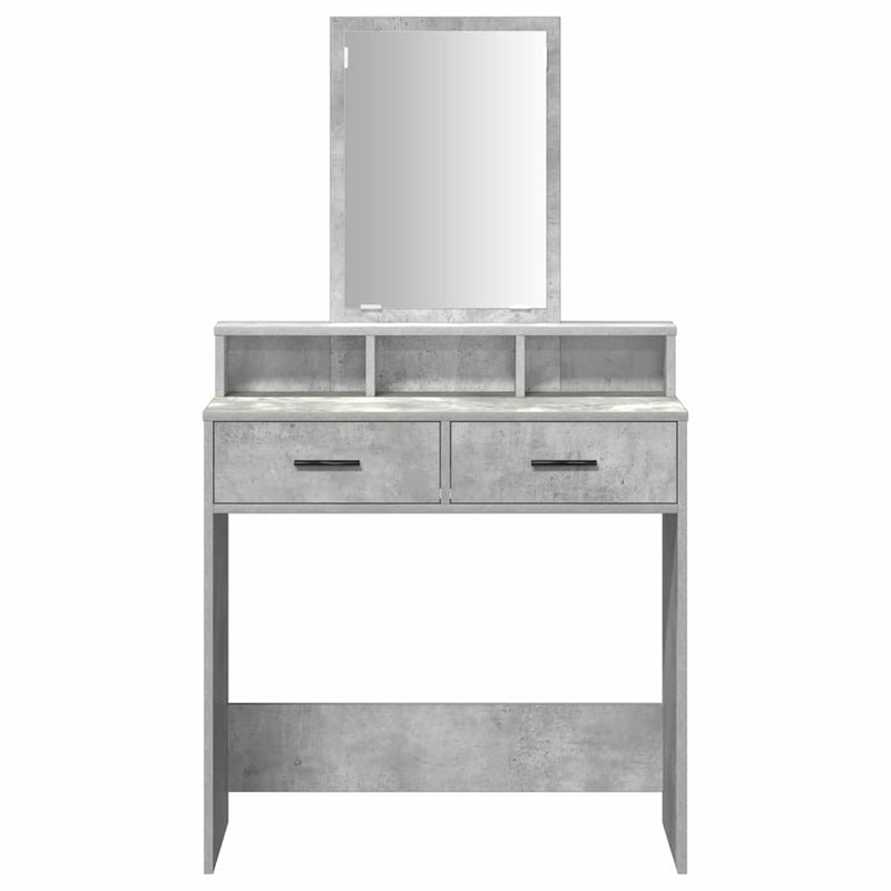vidaXL Fésülködőasztal fiókkal Beton szürke 79 x 41 x 140 cm Faanyag