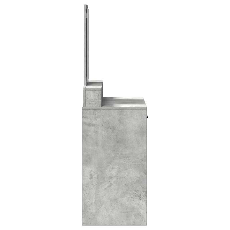vidaXL Fésülködőasztal fiókkal Beton szürke 79 x 41 x 140 cm Faanyag