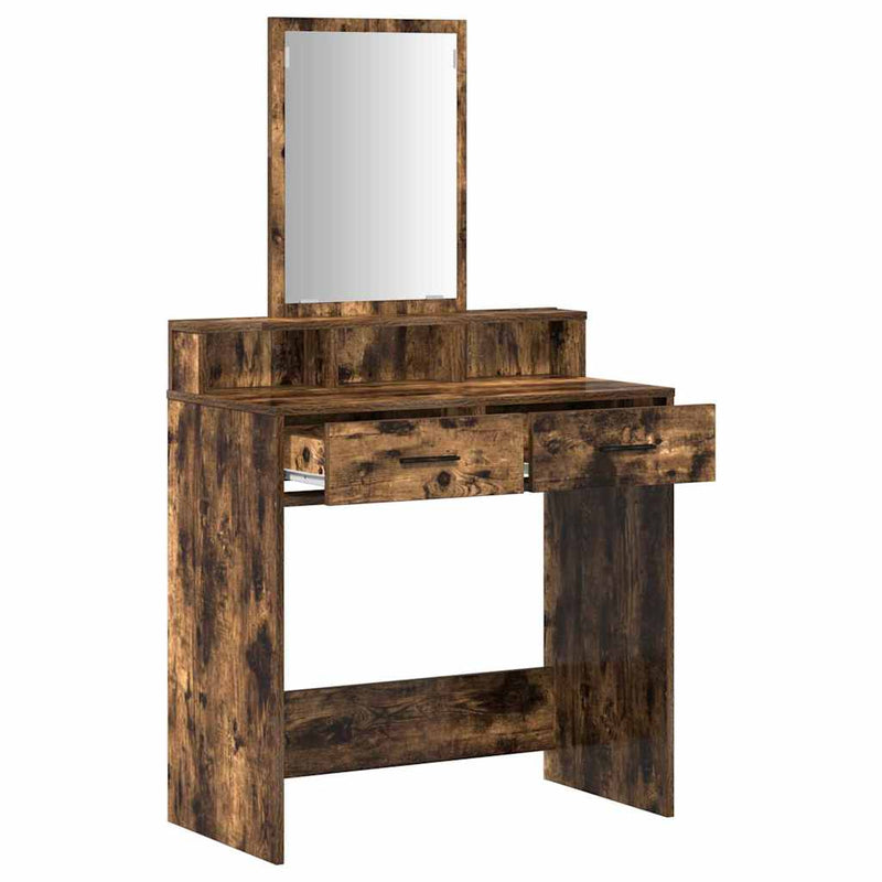 vidaXL Fésülködőasztal fiókkal Füstölt tölgy 79 x 41 x 140 cm Faanyag