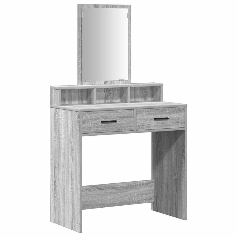 vidaXL Fésülködőasztal fiókkal Szürke Sonoma 79 x 41 x 140 cm Faanyag