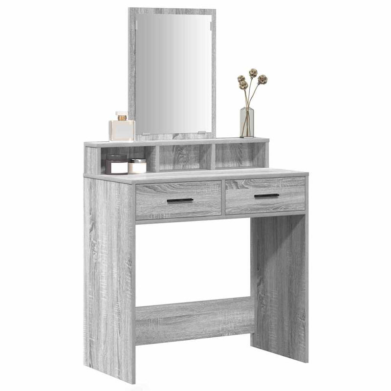 vidaXL Fésülködőasztal fiókkal Szürke Sonoma 79 x 41 x 140 cm Faanyag