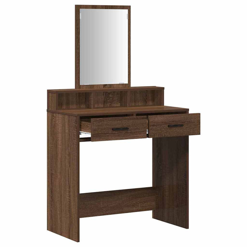 vidaXL Fésülködőasztal fiókkal Barna Tölgy 79 x 41 x 140 cm Faanyag