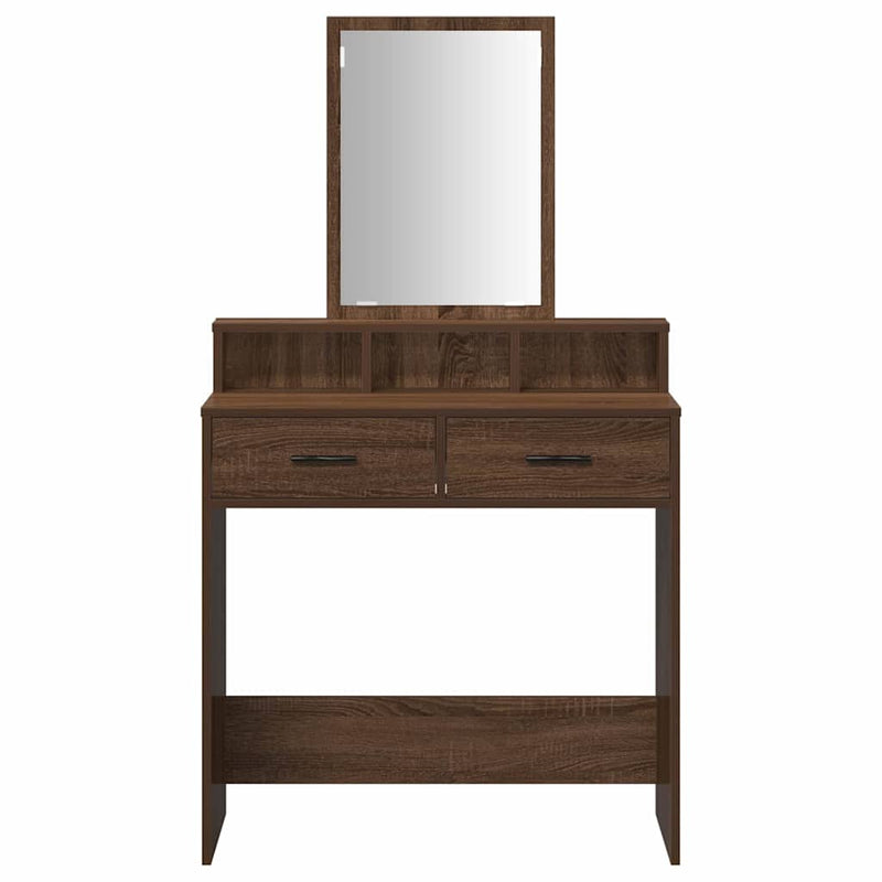 vidaXL Fésülködőasztal fiókkal Barna Tölgy 79 x 41 x 140 cm Faanyag