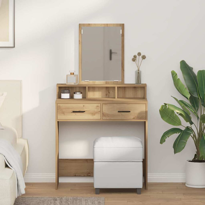 vidaXL Fésülködőasztal fiókkal Artisan tölgy 79 x 41 x 140 cm Faanyag