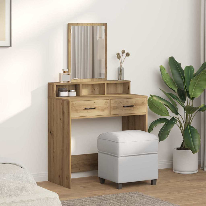 vidaXL Fésülködőasztal fiókkal Artisan tölgy 79 x 41 x 140 cm Faanyag