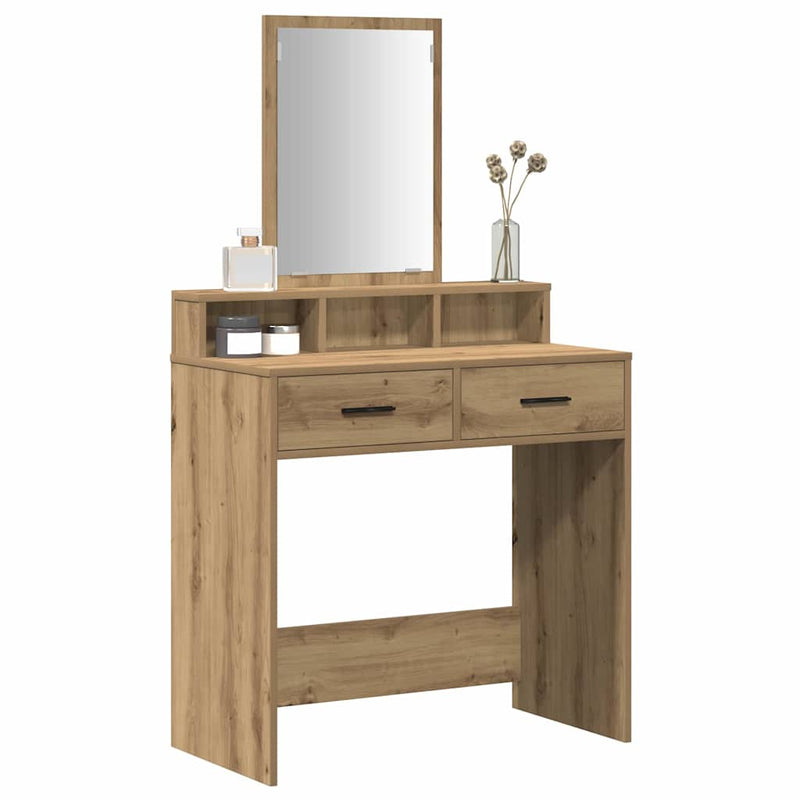 vidaXL Fésülködőasztal fiókkal Artisan tölgy 79 x 41 x 140 cm Faanyag