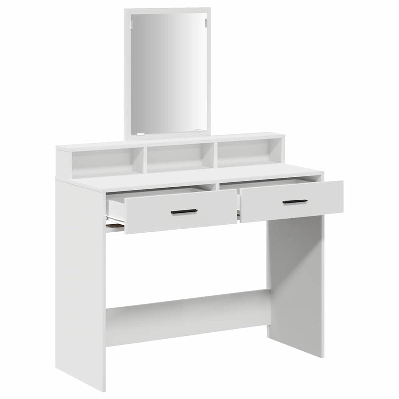 vidaXL Fésülködőasztal fiókkal Fehér 100 x 41 x 140 cm Faanyag