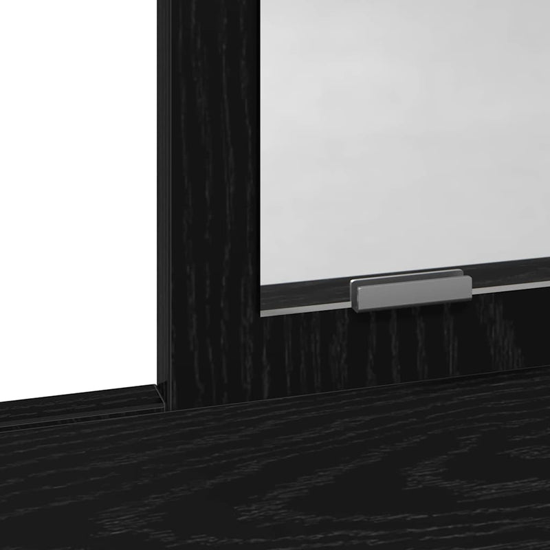 vidaXL Fésülködőasztal fiókkal Musta tammi 100 x 41 x 140 cm Faanyag