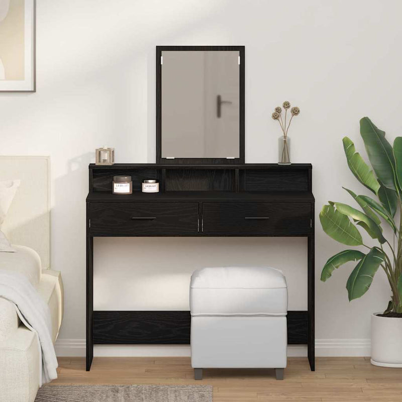 vidaXL Fésülködőasztal fiókkal Musta tammi 100 x 41 x 140 cm Faanyag