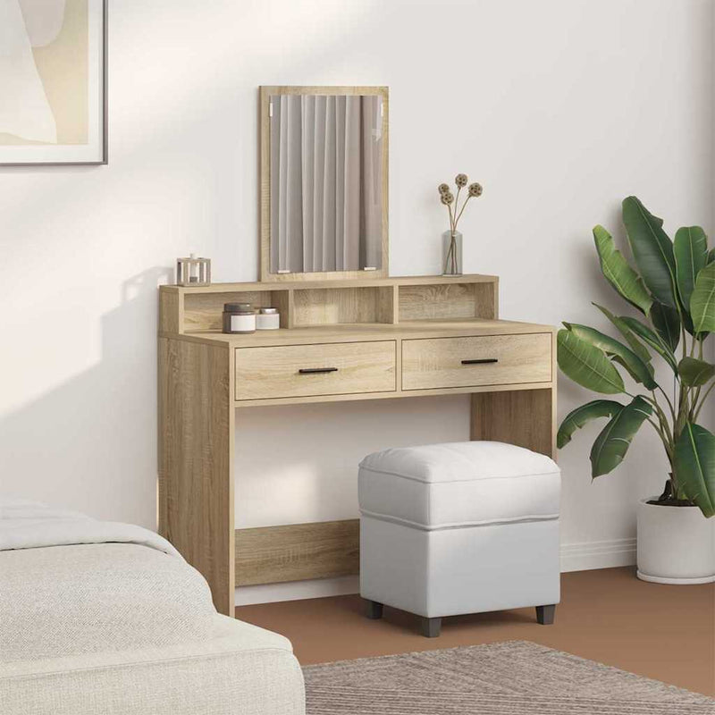 vidaXL Fésülködőasztal fiókkal sonoma tölgy 100 x 41 x 140 cm Faanyag