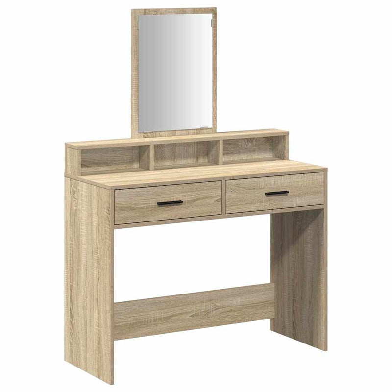 vidaXL Fésülködőasztal fiókkal sonoma tölgy 100 x 41 x 140 cm Faanyag