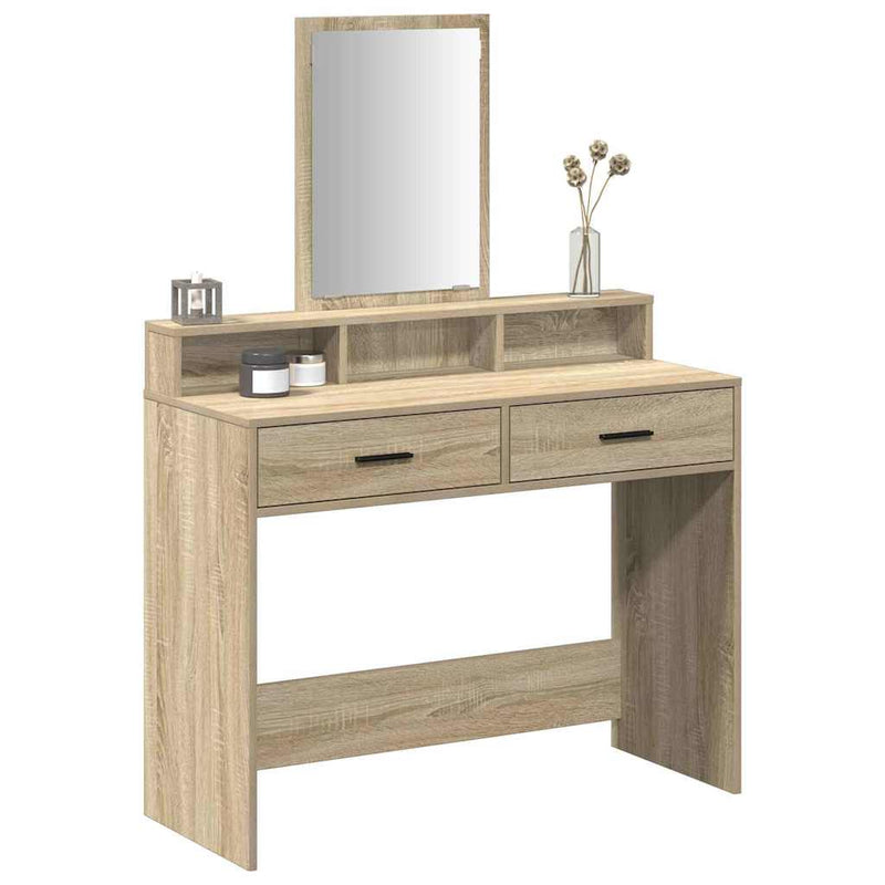 vidaXL Fésülködőasztal fiókkal sonoma tölgy 100 x 41 x 140 cm Faanyag