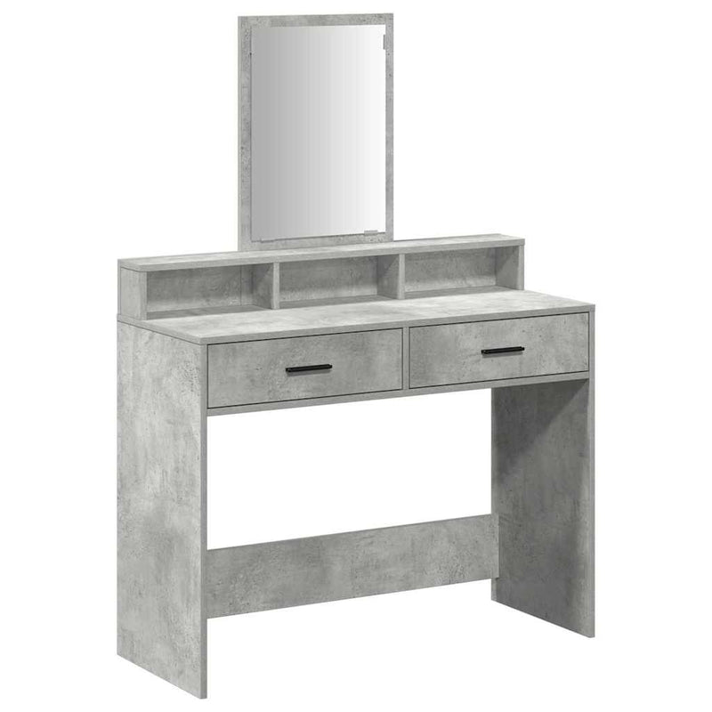 vidaXL Fésülködőasztal fiókkal Beton szürke 100 x 41 x 140 cm Faanyag