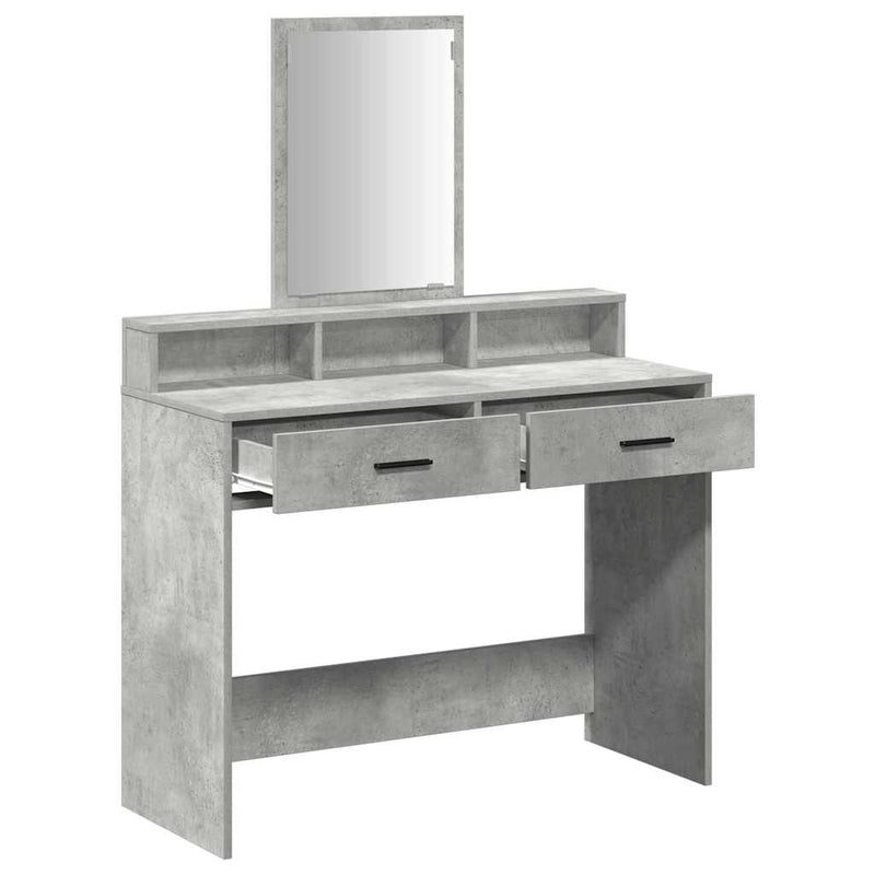 vidaXL Fésülködőasztal fiókkal Beton szürke 100 x 41 x 140 cm Faanyag