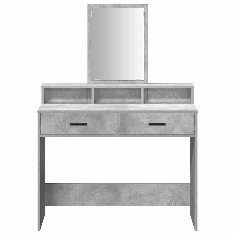vidaXL Fésülködőasztal fiókkal Beton szürke 100 x 41 x 140 cm Faanyag