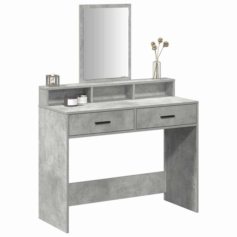 vidaXL Fésülködőasztal fiókkal Beton szürke 100 x 41 x 140 cm Faanyag