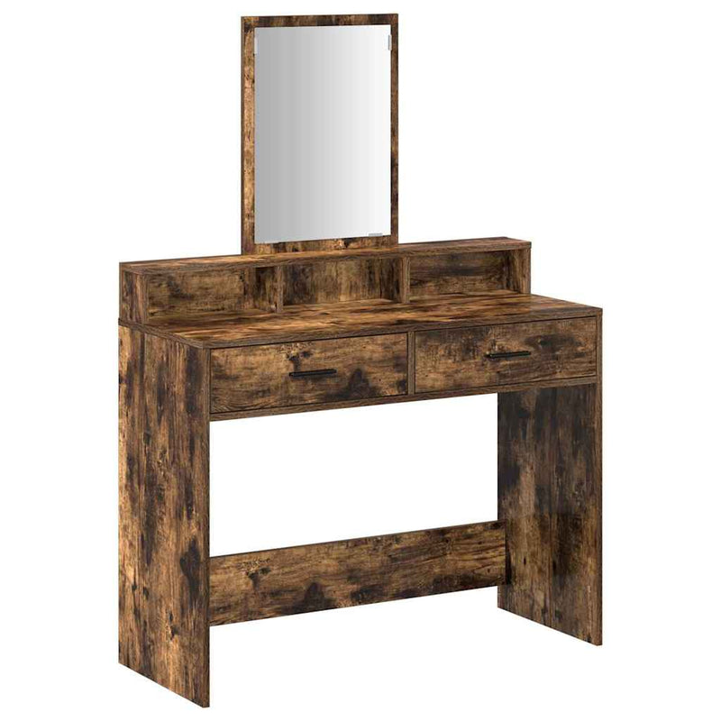 vidaXL Fésülködőasztal fiókkal Füstölt tölgy 100 x 41 x 140 cm Faanyag