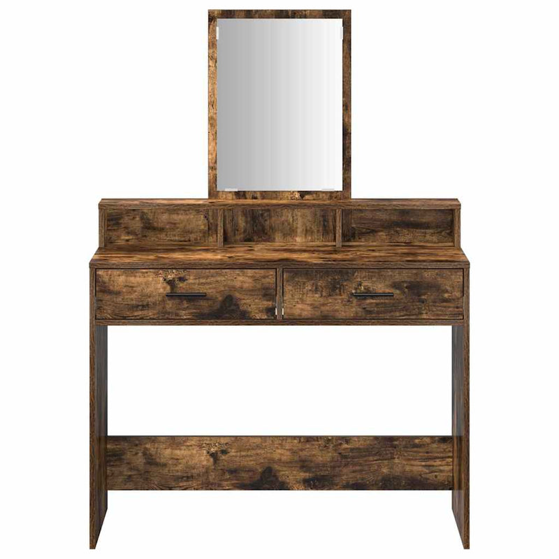 vidaXL Fésülködőasztal fiókkal Füstölt tölgy 100 x 41 x 140 cm Faanyag