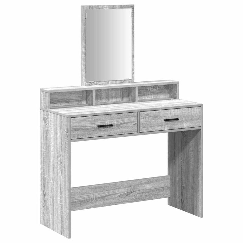 vidaXL Fésülködőasztal fiókkal Szürke Sonoma 100 x 41 x 140 cm Faanyag