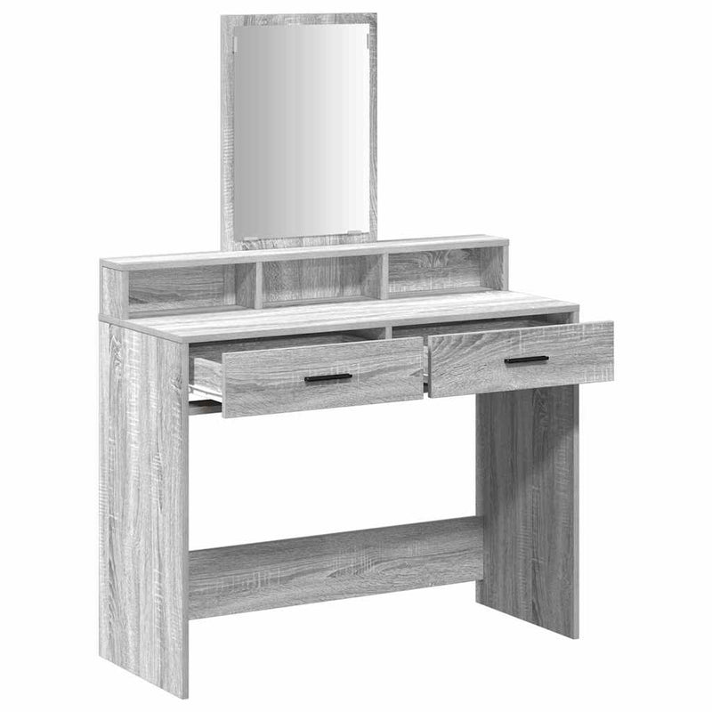 vidaXL Fésülködőasztal fiókkal Szürke Sonoma 100 x 41 x 140 cm Faanyag